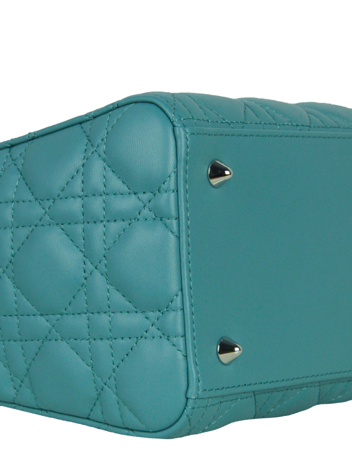 Christian Dior Blue Leather Cannage Quilted Medium Lady Dior Bag Rovelle Bags