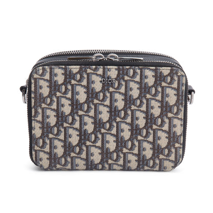 Christion Dior 2023 Oblique Jacquard Zipped Pouch Crossbody Rovelle Bags