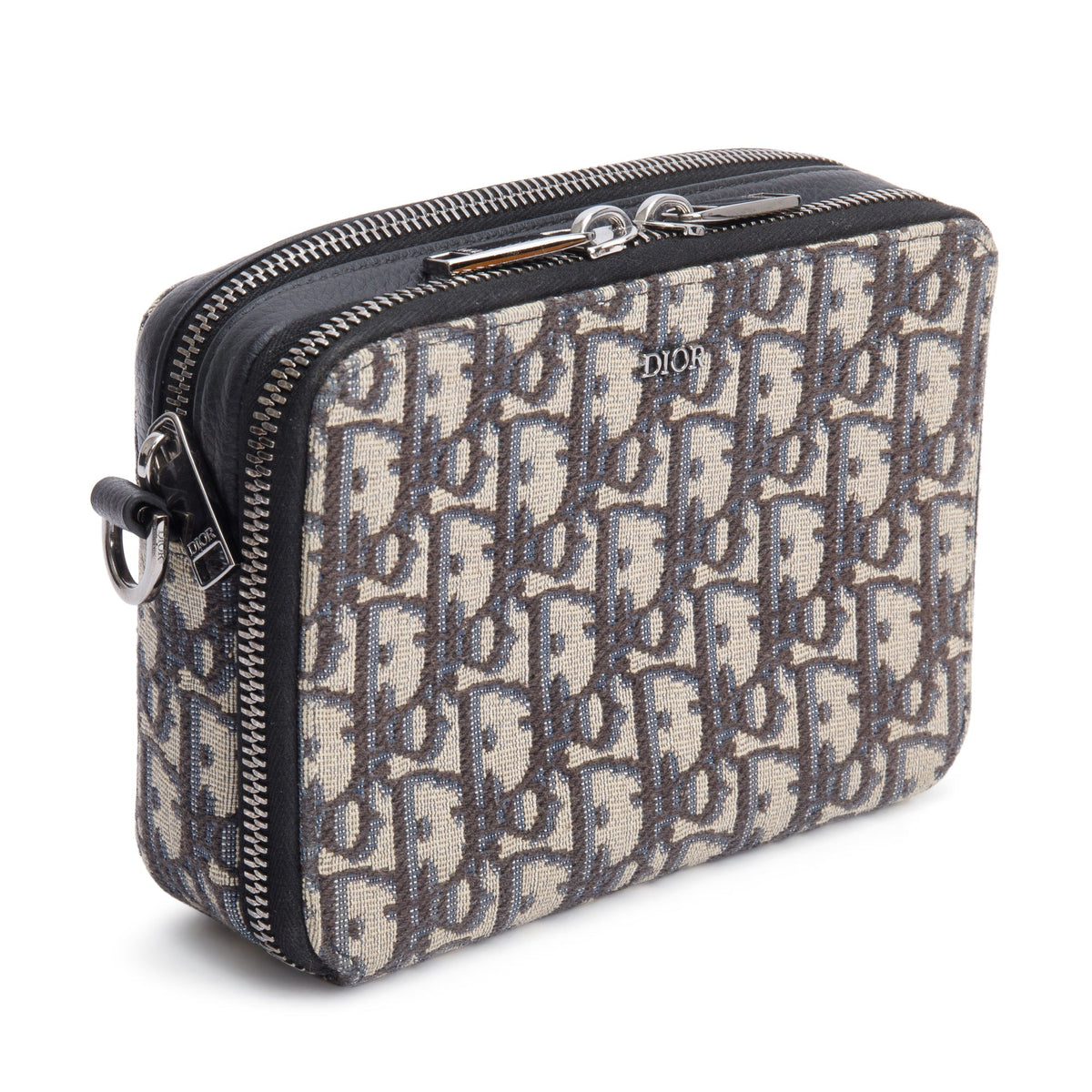 Christion Dior 2023 Oblique Jacquard Zipped Pouch Crossbody Rovelle Bags