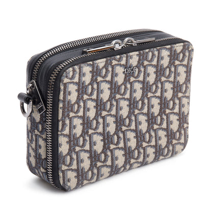 Christion Dior 2023 Oblique Jacquard Zipped Pouch Crossbody Rovelle Bags