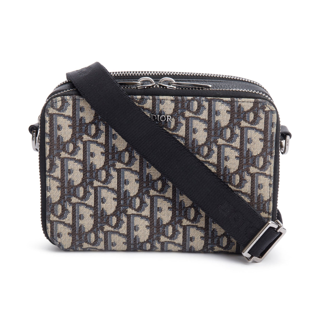 Christion Dior 2023 Oblique Jacquard Zipped Pouch Crossbody Rovelle Bags