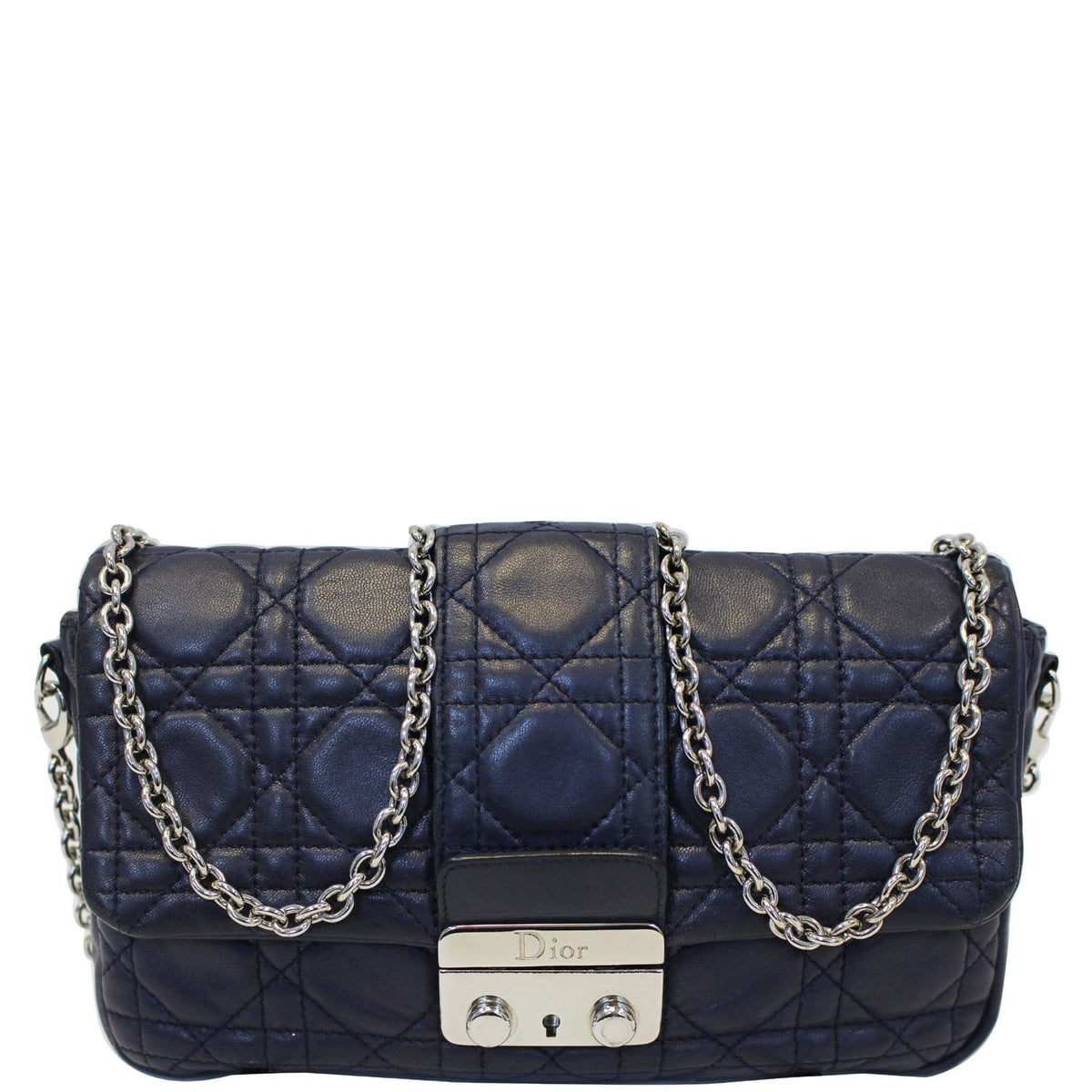 CHRISTIAN DIOR Miss Dior Cannage Quilted Leather Crossbody Bag Black Rovelle Bags