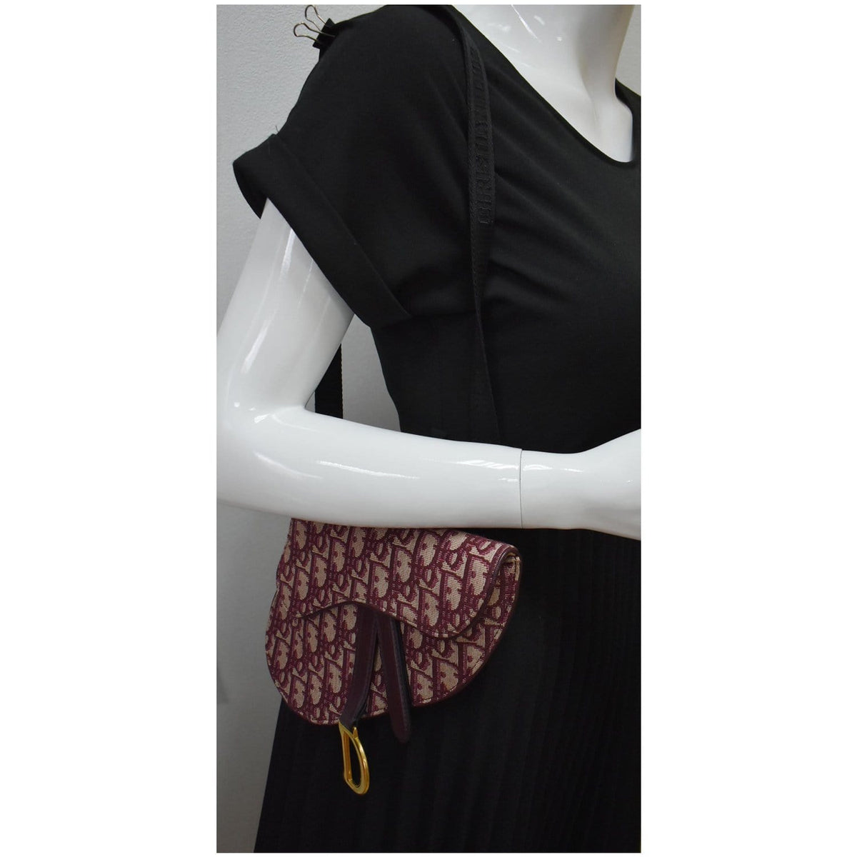 CHRISTIAN DIOR Saddle Oblique Jacquard Belt Bag Burgundy Rovelle Bags