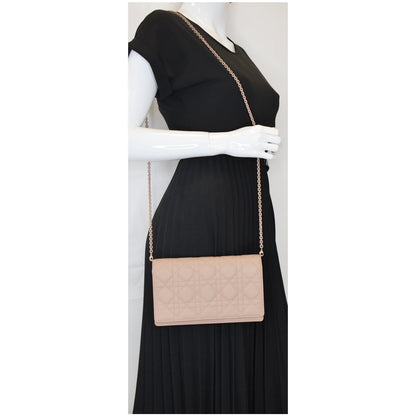 CHRISTIAN DIOR The Lady Dior Calfskin Chain Pouch Bag Blush Ultramatte - Final Sale Rovelle Bags