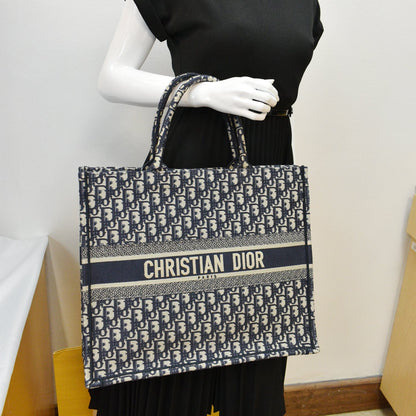 CHRISTIAN DIOR Large Book Oblique Embroidered Canvas Tote Bag Multicolor - Hot Deals Rovelle Bags