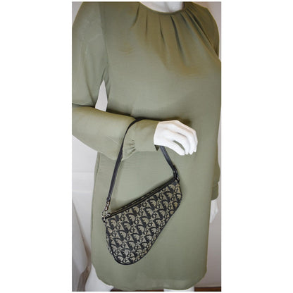 CHRISTIAN DIOR Mini Saddle Monogram Pochette Shoulder Bag Black Rovelle Bags