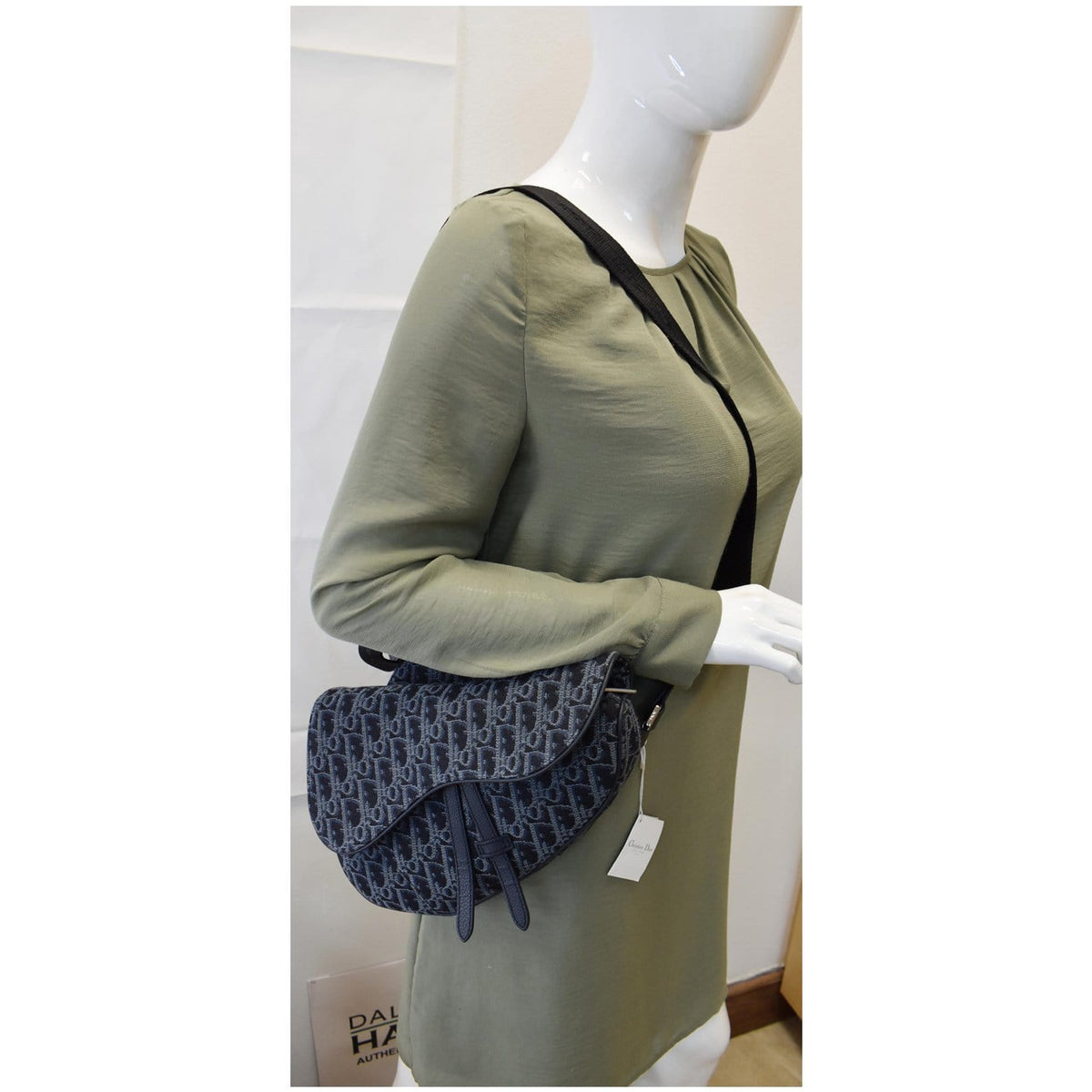 CHRISTIAN DIOR Saddle Oblique Jacquard Crossbody Bag Black Rovelle Bags