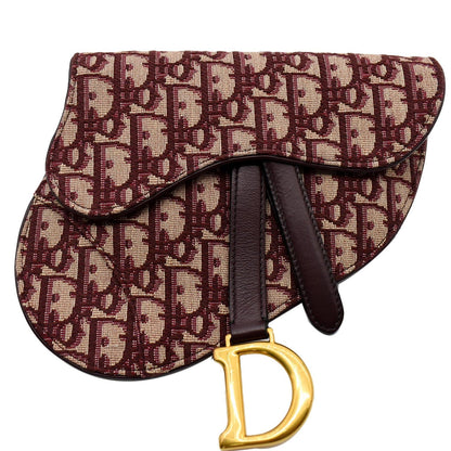 CHRISTIAN DIOR Saddle Oblique Jacquard Belt Bag Burgundy Rovelle Bags