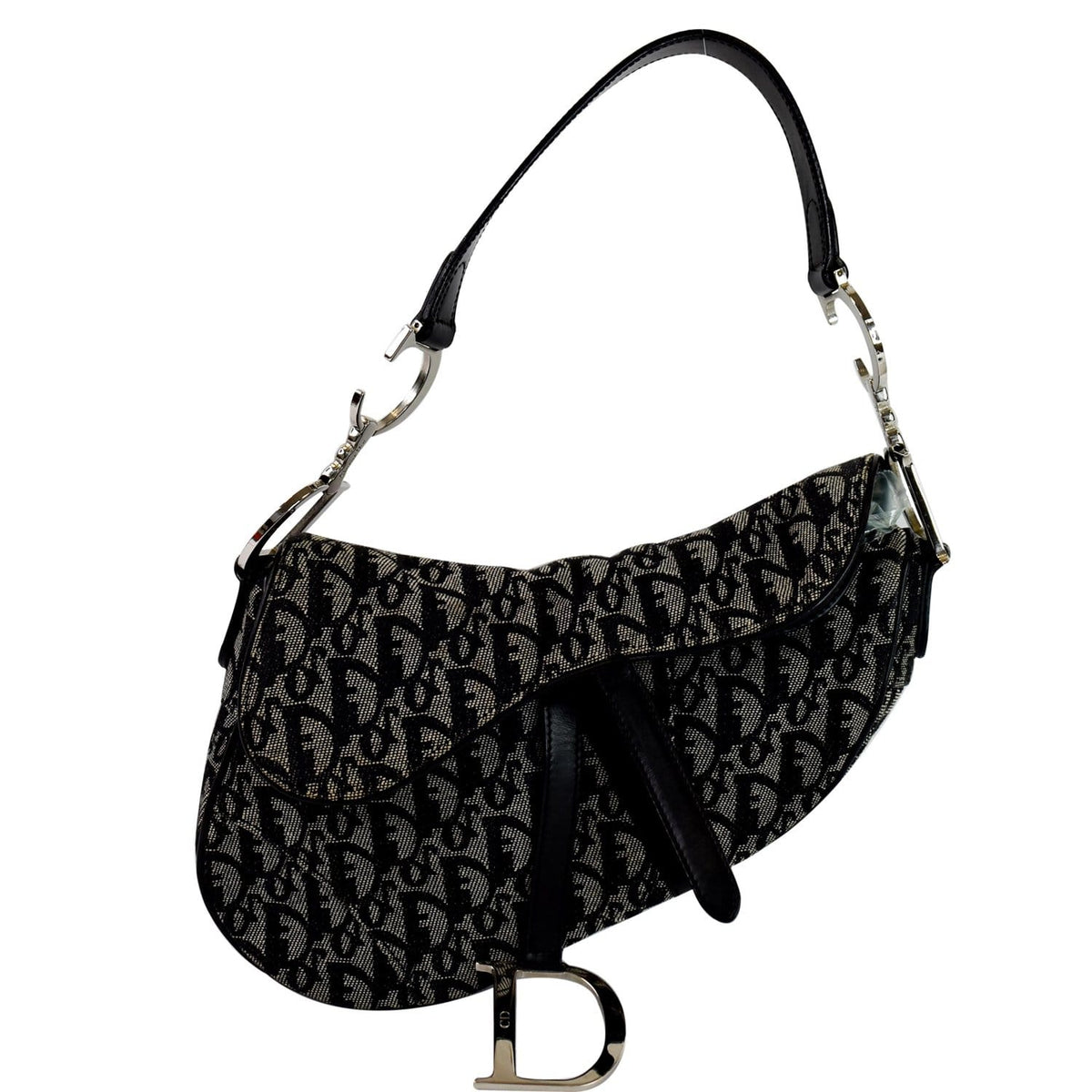 CHRISTIAN DIOR Saddle Oblique Jacquard Shoulder Bag Black - 15% OFF Rovelle Bags