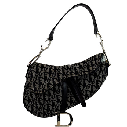 CHRISTIAN DIOR Saddle Oblique Jacquard Shoulder Bag Black - 15% OFF Rovelle Bags