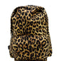 CELINE Leopard Medium Print Canvas Backpack Bag Brown