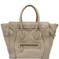 CELINE Drummed Mini Luggage Calfskin Leather Tote Bag Dune