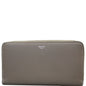 CELINE Large Zip Around Multifunction Drummed Calfskin Wallet Taupe Grey