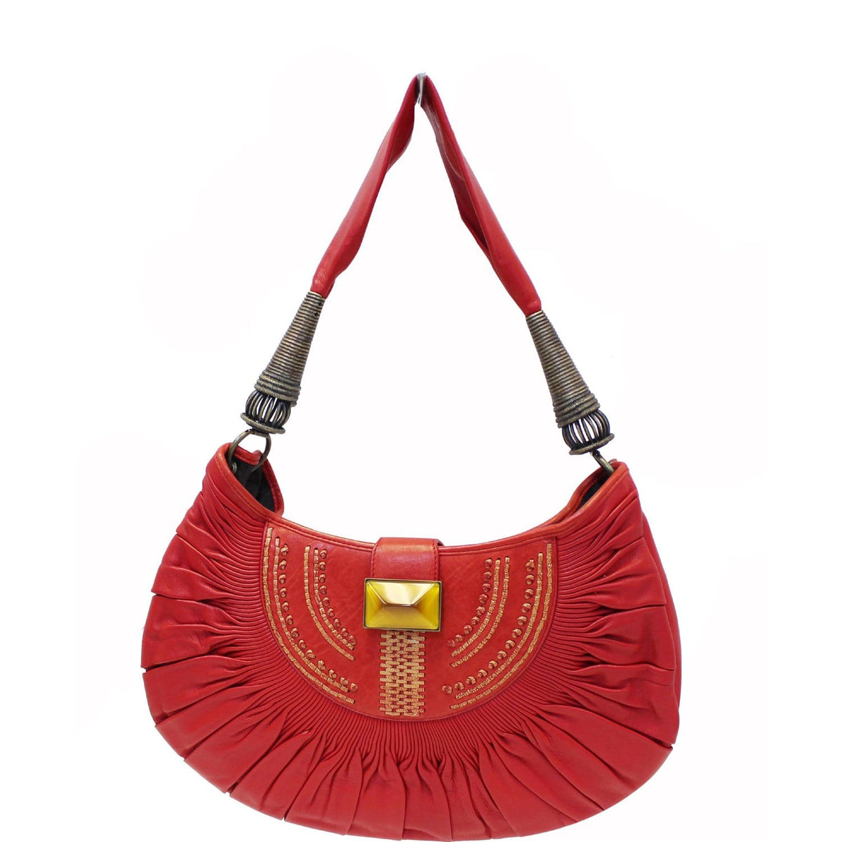 CHRISTIAN DIOR Plisse Pleated Leather Hobo Bag Red - 20% OFF Rovelle Bags