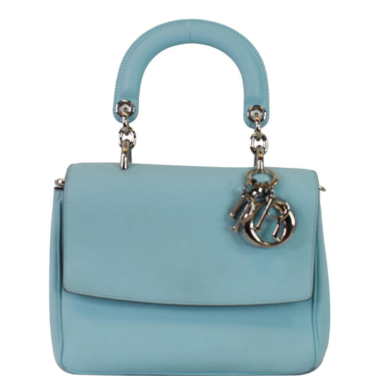 CHRISTIAN DIOR Be Dior Small Leather Flap Shoulder Bag Light Blue Rovelle Bags