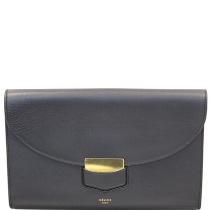 CELINE Trotteur Large Flap Multifunction Smooth Leather Wallet Black
