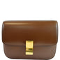 CELINE Medium Classic Box Calfskin Flap Crossbody Bag Brown