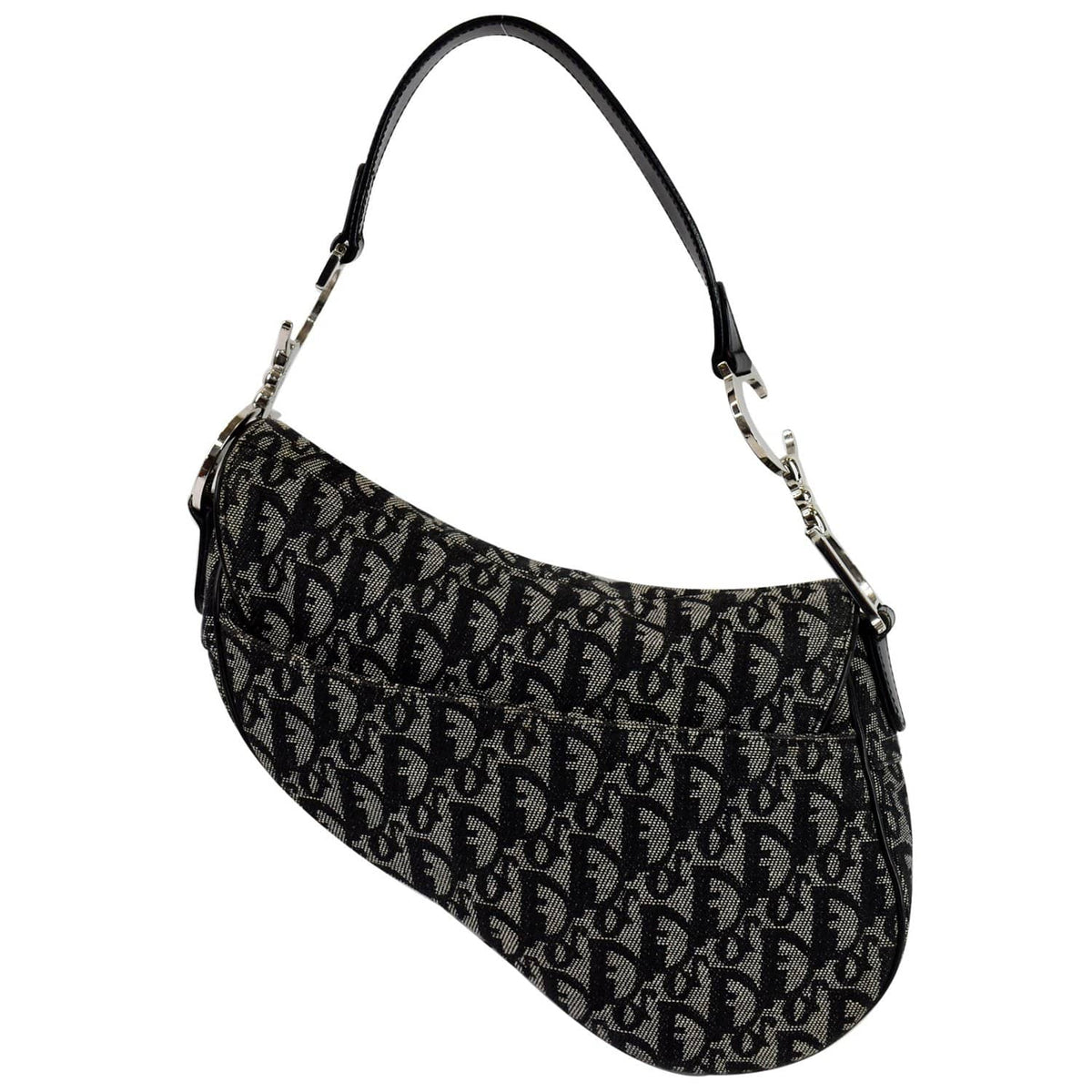CHRISTIAN DIOR Saddle Oblique Jacquard Shoulder Bag Black - 15% OFF Rovelle Bags