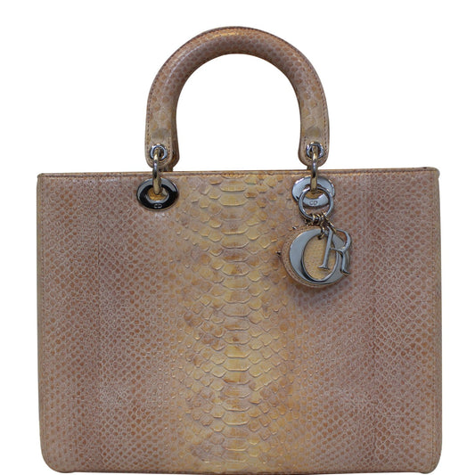 Christian Dior Lady Dior Large Python Shoulder Bag Blush Pink Rovelle Bags