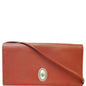 CELINE Oval Flap Leather Strap Clutch Shoulder Bag Red