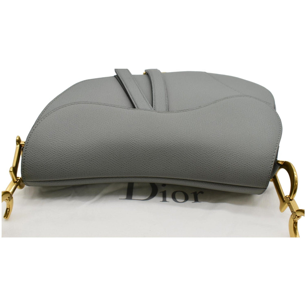 CHRISTIAN DIOR Saddle Leather Shoulder Bag Grey Rovelle Bags