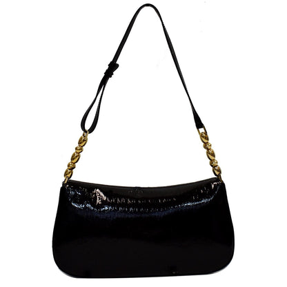 CHRISTIAN DIOR Maris Pearl Patent Monogram Shoulder Bag Black Rovelle Bags