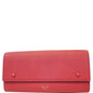 CELINE Large Flap Multifunction Leather Wallet Red