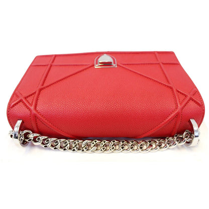 CHRISTIAN DIOR Diorama Flap Red Grained Leather Small Shoulder Bag - Last Call Rovelle Bags