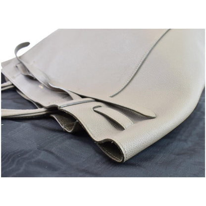 CELINE Small Cabas Phantom Grained Calfskin Leather Tote Bag Taupe