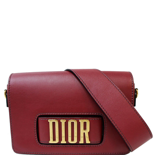 CHRISTIAN DIOR Dio(r)evolution Flap Calfskin Shoulder Bag Dark Red Rovelle Bags