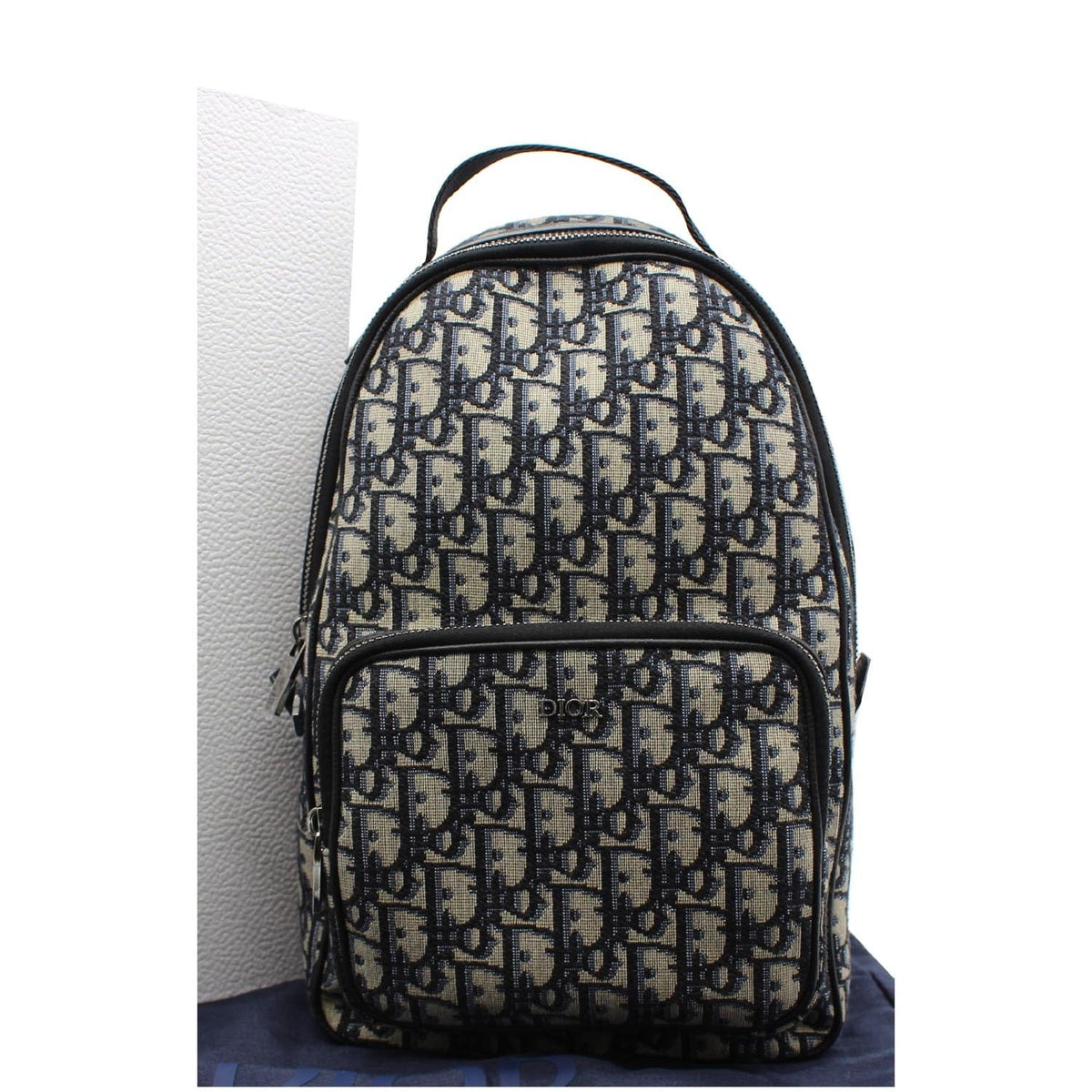 CHRISTIAN DIOR Minin Rider Oblique Jacquard Backpack Beige Rovelle Bags