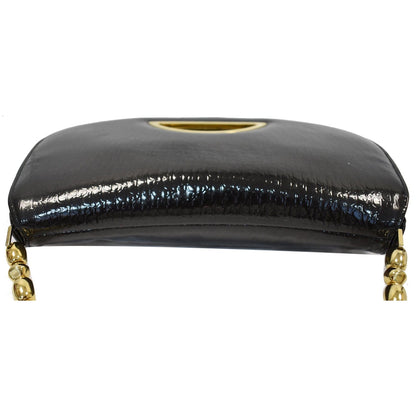 CHRISTIAN DIOR Maris Pearl Patent Monogram Shoulder Bag Black Rovelle Bags