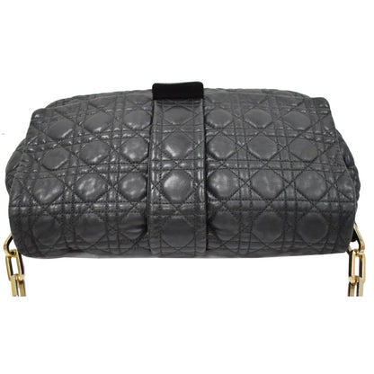 CHRISTIAN DIOR Cannage New Lock Flap Leather Shoulder Bag Black Rovelle Bags