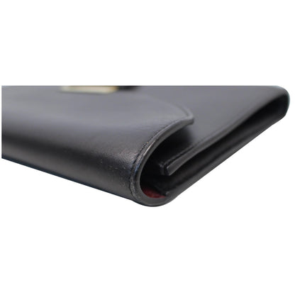 CELINE Trotteur Large Flap Multifunction Smooth Leather Wallet Black