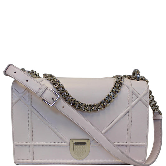 Christian Dior Diorama Flap Leather Medium Shoulder Bag White Rovelle Bags