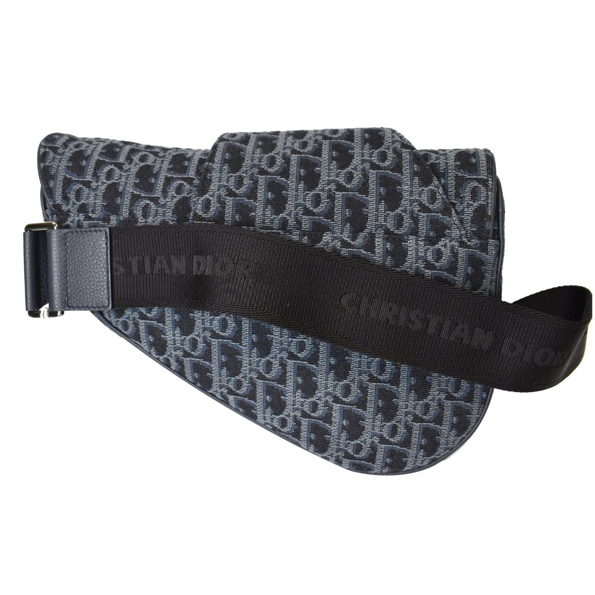 CHRISTIAN DIOR Saddle Oblique Jacquard Crossbody Bag Black Rovelle Bags