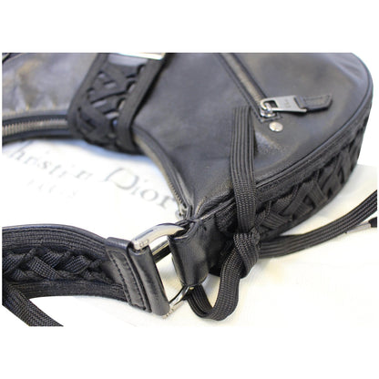 CHRISTIAN DIOR Lace Up Admit It Leather Hobo Bag Black Rovelle Bags