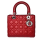 Lady Dior Medium Bag Red Lambskin Cannage Leather Without Strap Rovelle Bags