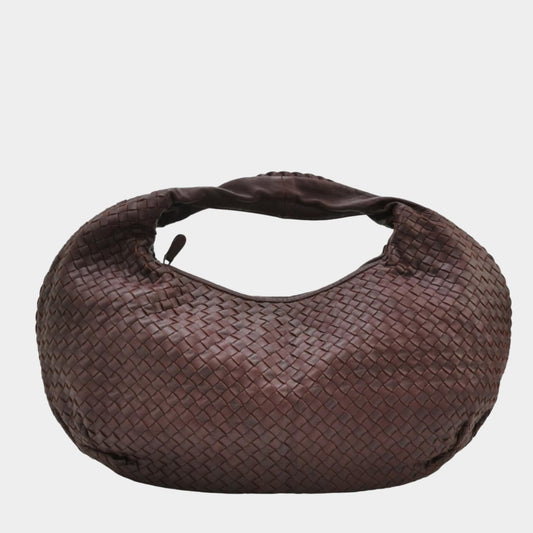 Bottega Veneta Belly Hobo Intrecciato Eggplant Purple Leather Large 50cm