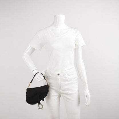 Dior Saddle Mini Silk Handbag Black with crystals Rovelle Bags
