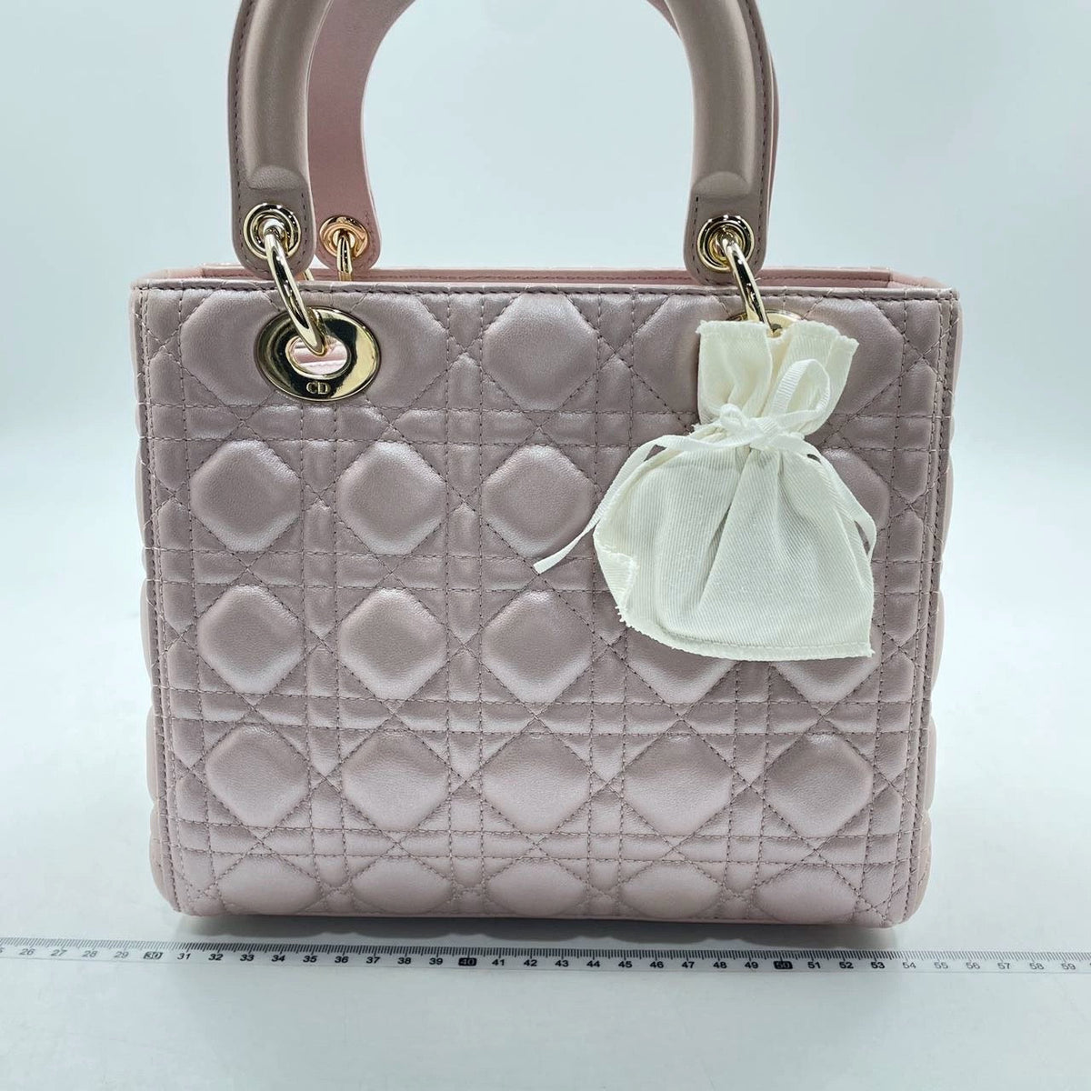 Lady Dior Medium Handbag Pearlescent Pink Cannage Leather Gold Hardware, 2016 Rovelle Bags