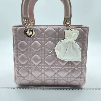 Lady Dior Medium Handbag Pearlescent Pink Cannage Leather Gold Hardware, 2016 Rovelle Bags