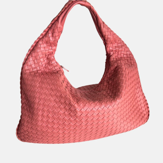 Bottega Veneta Veneta Hobo Medium Coral Intrecciato Leather Bag 47cm
