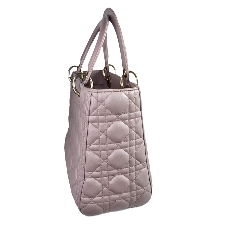 Lady Dior Medium Bag Pink Cannage Leather Rovelle Bags