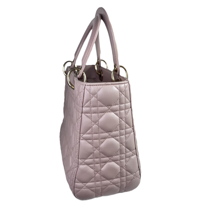 Lady Dior Medium Bag Pink Cannage Leather Rovelle Bags