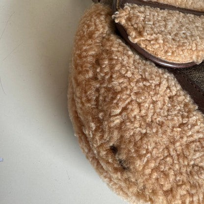Dior Saddle Shoulder Bag Shearling Brown and While Rovelle Bags