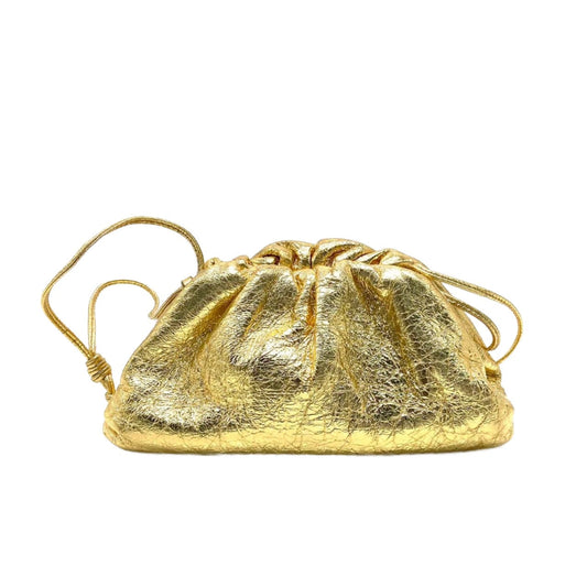 Bottega Veneta Pouch Mini Gold Lambskin Leather Crossbody Bag