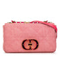 Pink Dior Medium Denim Macrocannage Caro Bag Rovelle Bags