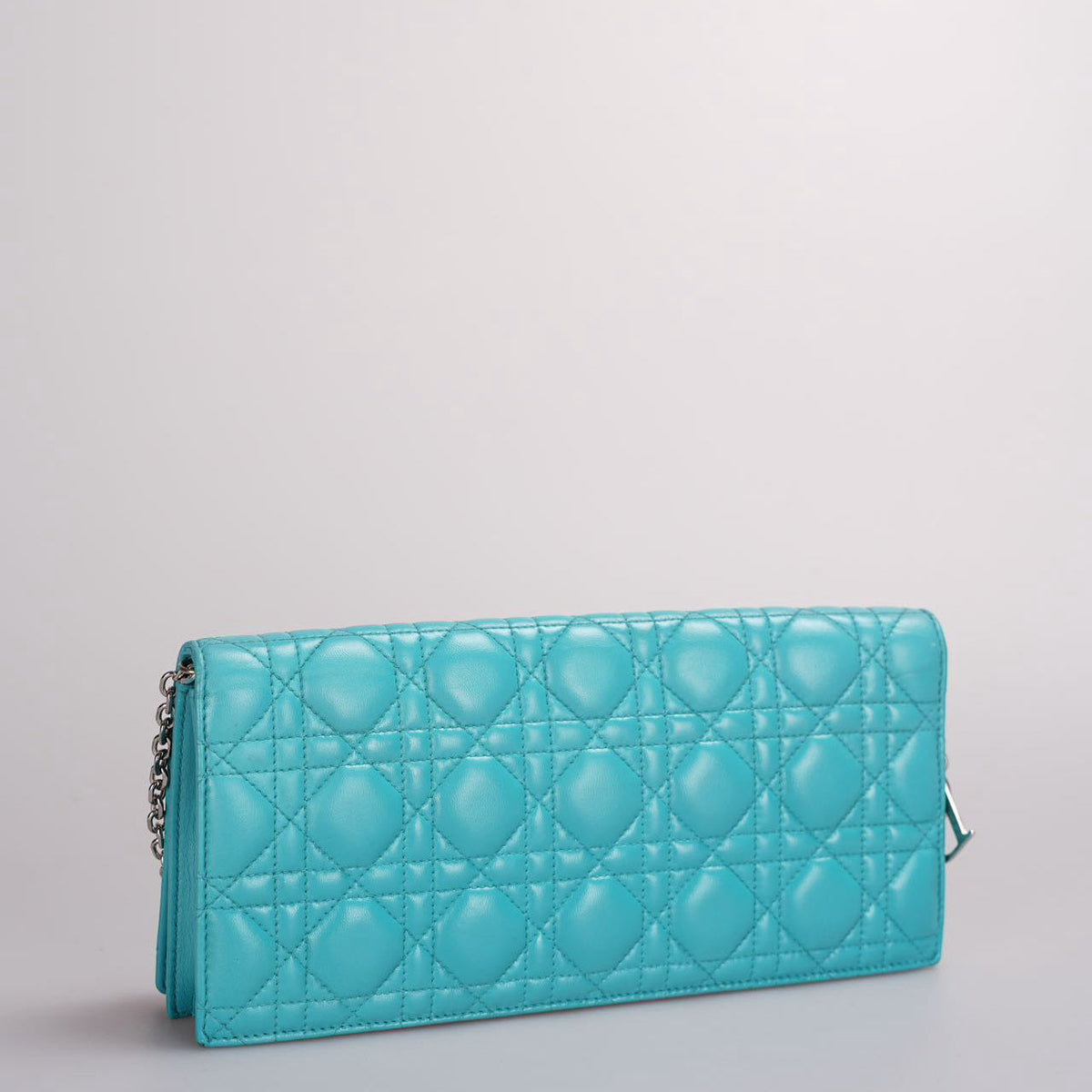 Dior Aqua Green Cannage Leather Lady Dior Chain Clutch Bag Rovelle Bags