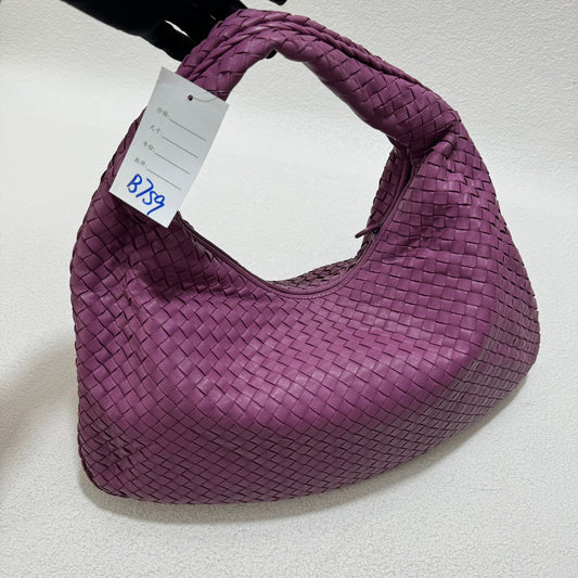 Bottega Veneta Hobo Bag Lambskin leather Dark Lilac Lavender Purple New Design Handle Medium 47cm
